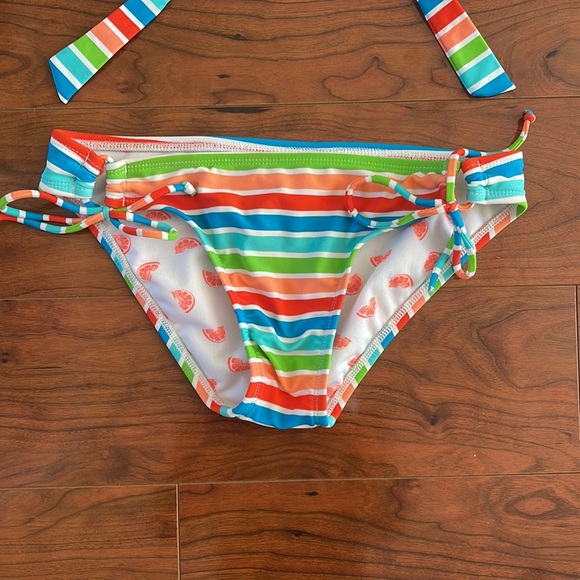 The Bikini Lab Colorful Striped Two Piece Bikini Swimsuit Bathing Suit - Picture 3 of 13